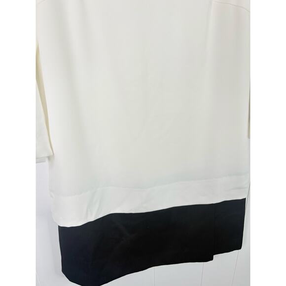 Club Monaco Layered Colorblock Drop Waist Mini Dress Size 2 White Black - Picture 6 of 12